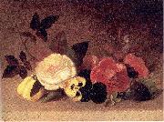 Mount, Evelina Roses and Pansies oil painting